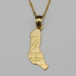 Comoros Necklace - Gold Country Map Of Moroni Necklace Moroni Pendant Jewelry