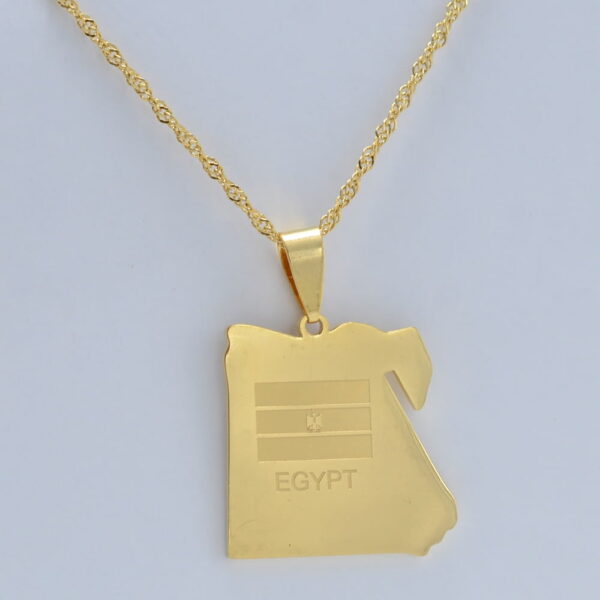 Egyptian Flag Necklace - Egyptian Necklace Gold Country Map Of Egypt Flag Pendant Jewelry