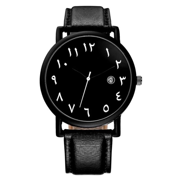 Arabic Watch - Mens Arabic Watch Arab Numbers Watch With Calendar Muslim Wristwatch