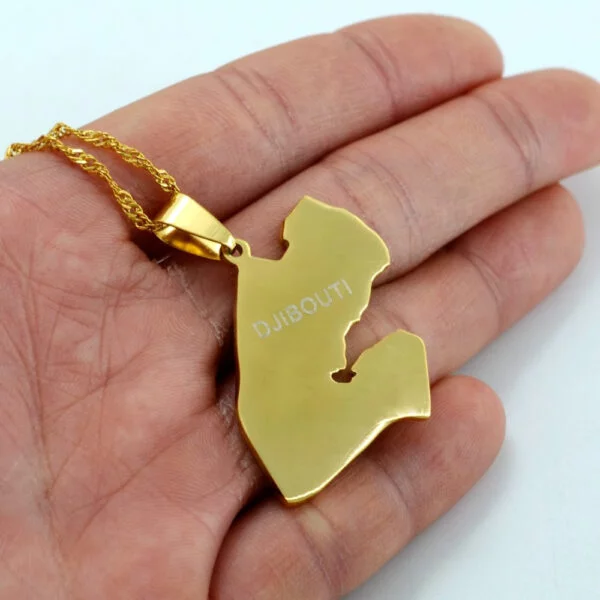 Djibouti Necklace - Djibouti Necklace Gold Country Map Of Gabuutih Pendant Jewelry