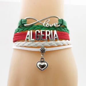 Algeria Bracelet - Algeria Bracelet Infinity Love Heart Algerian Flag Bracelet