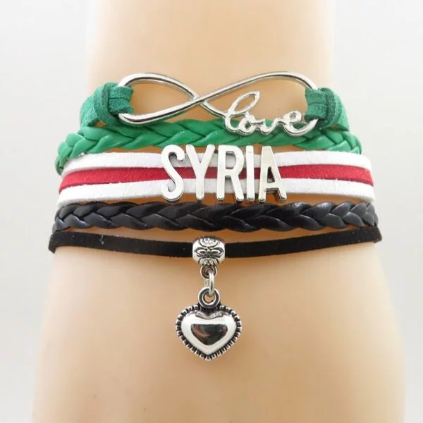 Syrian Bracelet - Syria Bracelet Infinity Love Heart Syria Flag Bracelet