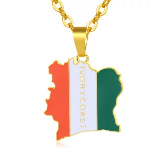 Ivory Coast Necklace - Country Map Of Ivory Coast Necklace Cote D Ivoire Flag Pendant Jewelry
